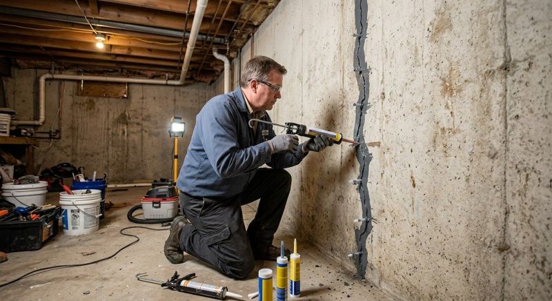 Basement Crack Repair in Groton, CT
