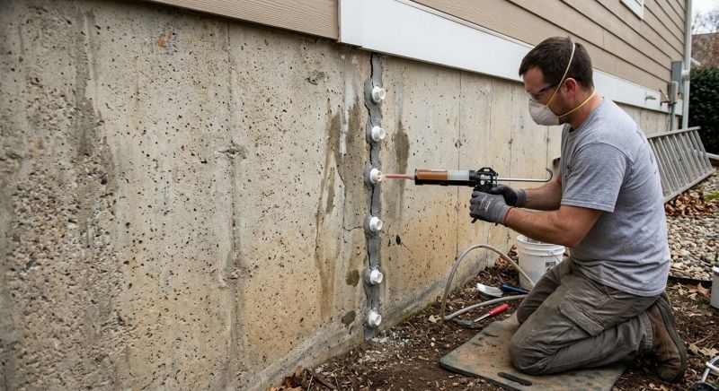 Basement Crack Repair in Groton, CT