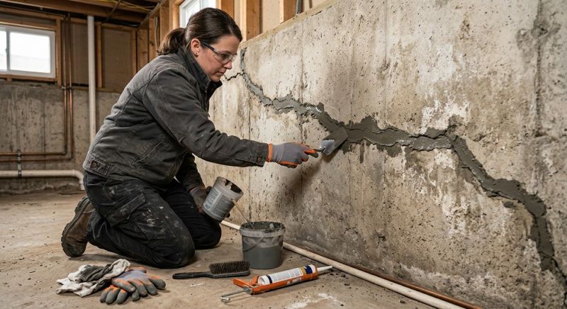 Cracked Basement Floor Repair in Groton, CT