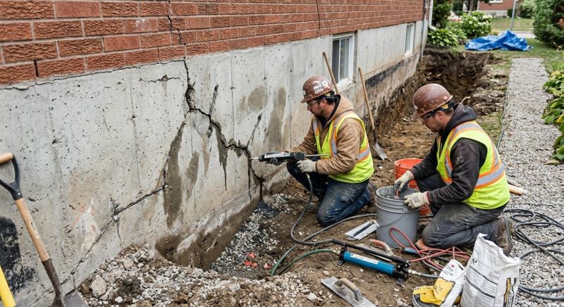 Cracked Foundation Repair in Groton, CT