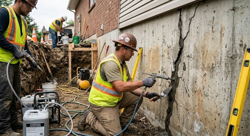 Cracked Foundation Repair in Waterford, CT