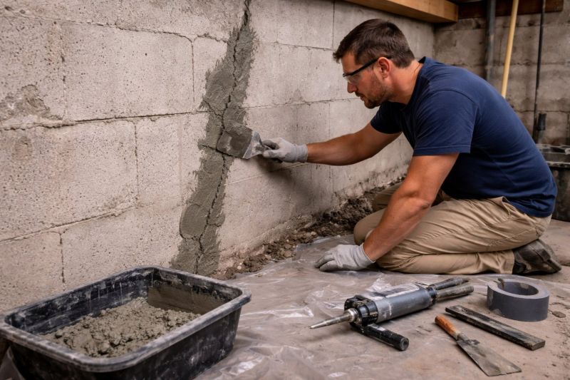 Foundation Crack Repair in Groton, CT