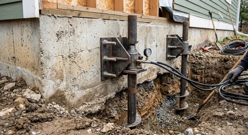 Foundation Pier Leveling in Groton, CT