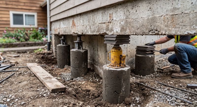 Foundation Pier Leveling in Groton, CT