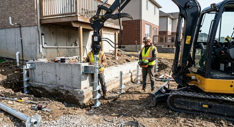 Helical Pile Installation in Groton, CT