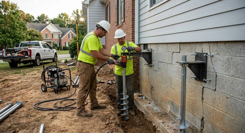 Helical Pile Installation in Groton, CT