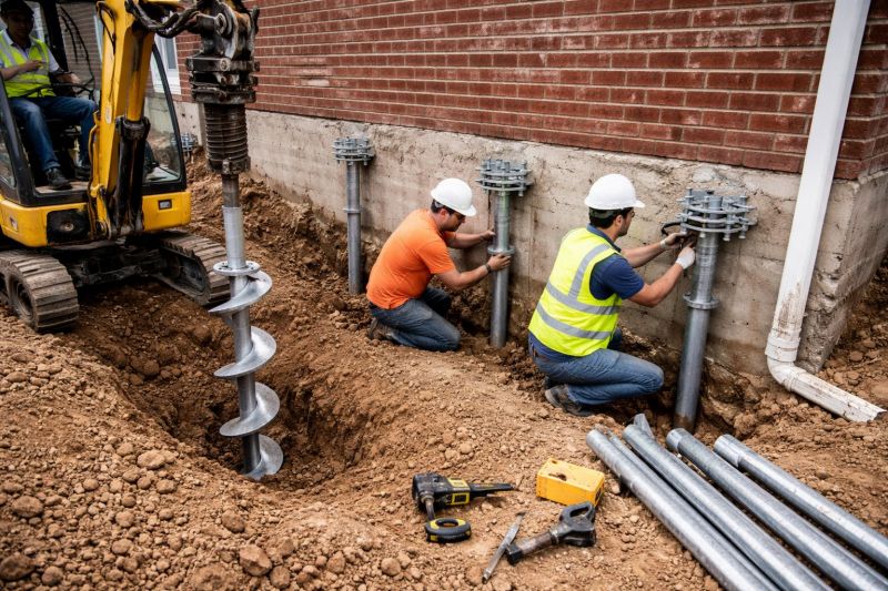 Helical Pile Installation in Groton, CT