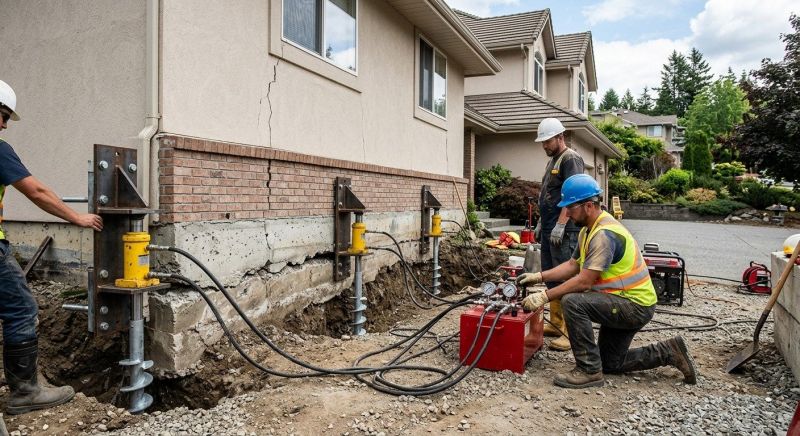 Sinking Foundation Lifting in Groton, CT