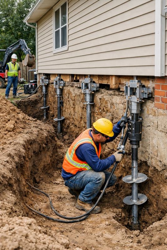 Sinking Foundation Lifting in Groton, CT