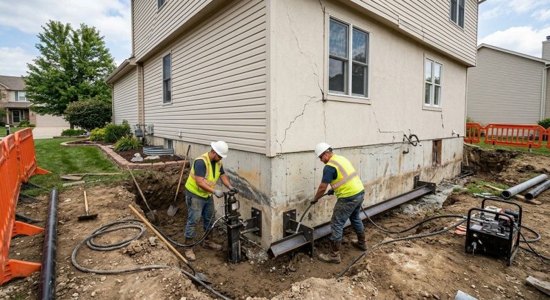 Sinking Foundation Repair in Stonington, CT